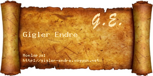 Gigler Endre névjegykártya
